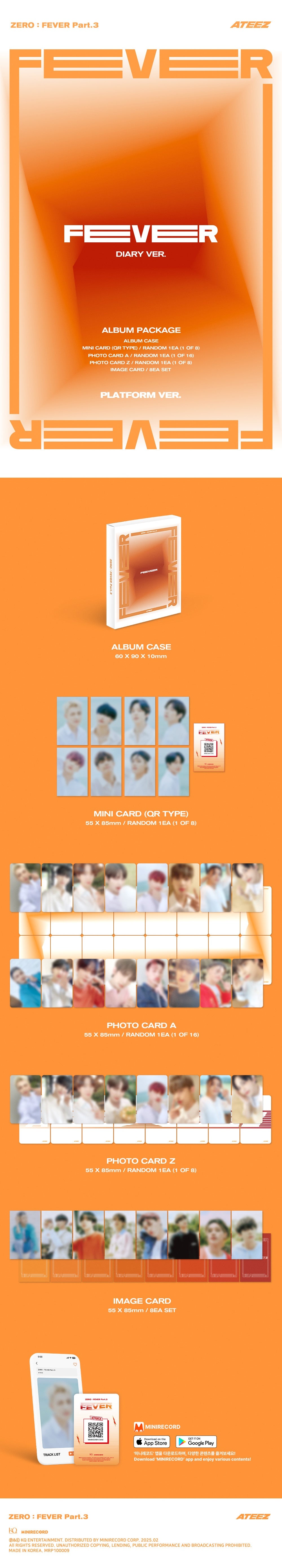 ■ Components ALBUM CASE 60mm x 90mm x 10mm / 1EA MINI CARD (QR Type) 55mm x 85mm / RANDOM 1EA (1 OF 8) PHOTOCARD A 55mm x ...