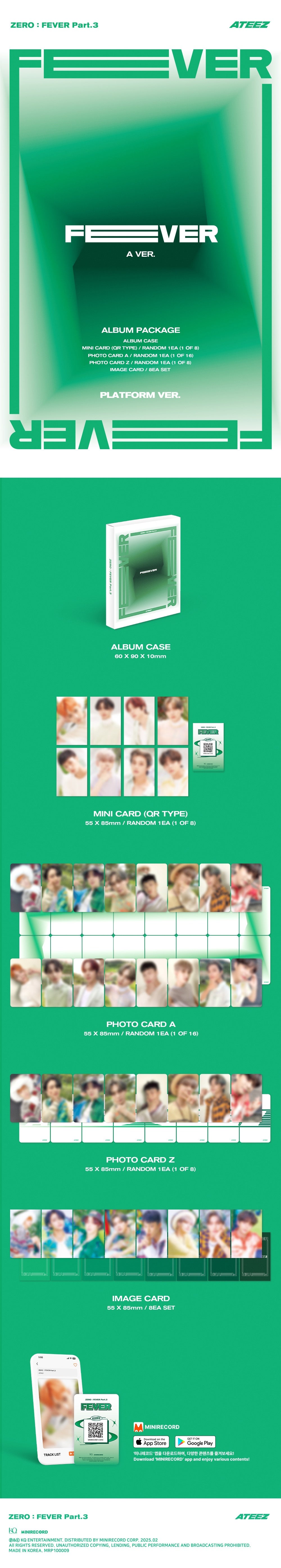 ■ Components ALBUM CASE 60mm x 90mm x 10mm / 1EA MINI CARD (QR Type) 55mm x 85mm / RANDOM 1EA (1 OF 8) PHOTOCARD A 55mm x ...